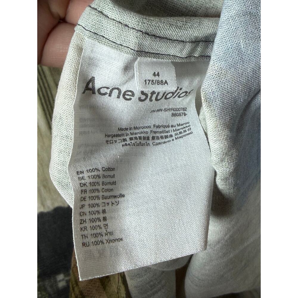 Acne Studios Green Multicolor Patchwork Button Up… - image 4